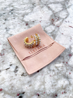 Arracada doble perla - trendy 024