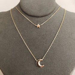 MOON STAR DOBLE LAYER NECKLACE