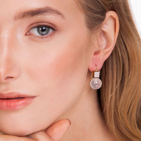 Tz737 rose druse earring