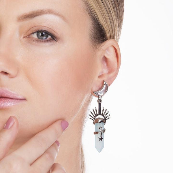 tz1558 Conexao blue quartz earing