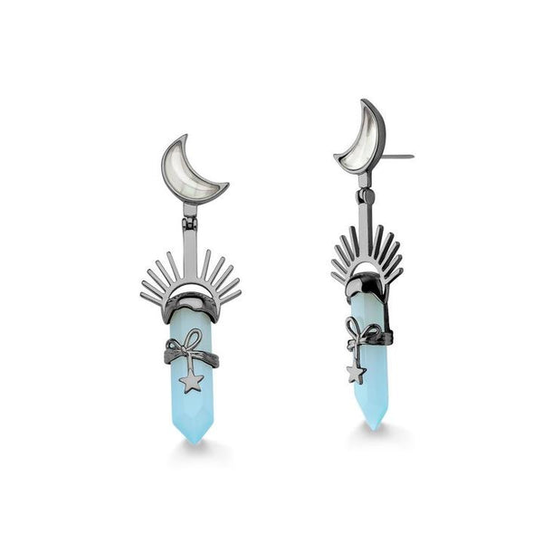 tz1558 Conexao blue quartz earing