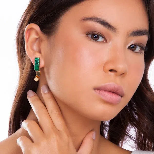 Tz1859 instant earring malachita
