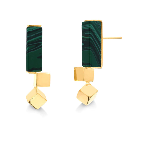 Tz1859 instant earring malachita